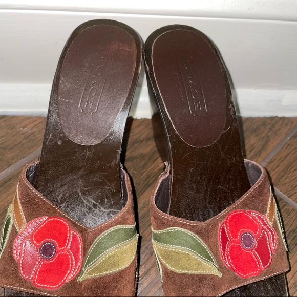 Women’s COACH Melanie Boho Floral Y2k Wooded Heel Mules 7.5 - Picture 4 of 6